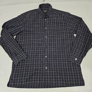 Ermenegildo Zegna Made in Italy Windowpane Shirt L 100% Cotton
